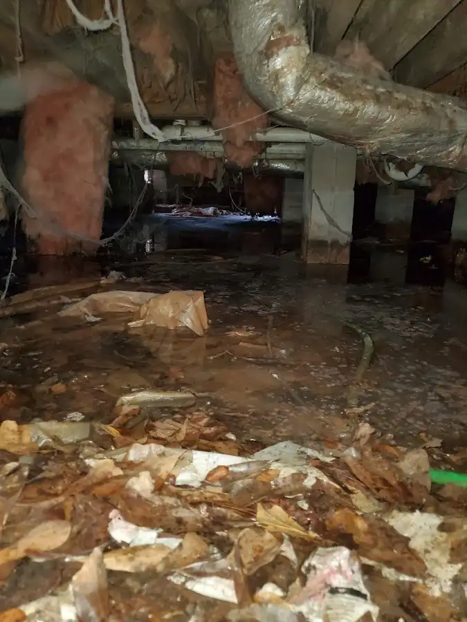 Crawl space flood assessment for Commercial Water Damage Restoration in Ironton